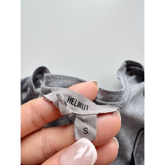 HELMUT HELMUT LANG Grey Modal Jersey Scoop Neck Scoop Hem T-Shirt, Size S - Picture 8 of 11